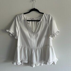 Madewell Ruffle Trim Blouse Size S